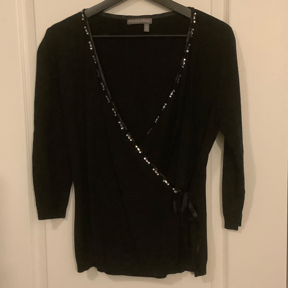 Black Wrap Sweater
